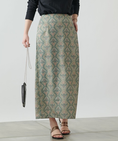 COLONY 2139（コロニートゥーワンスリーナイン）の「ダマスク柄ハイウエストタイトスカート（スカート・レディース・ミント/チャコールグレー・FREE）」の4枚目の写真