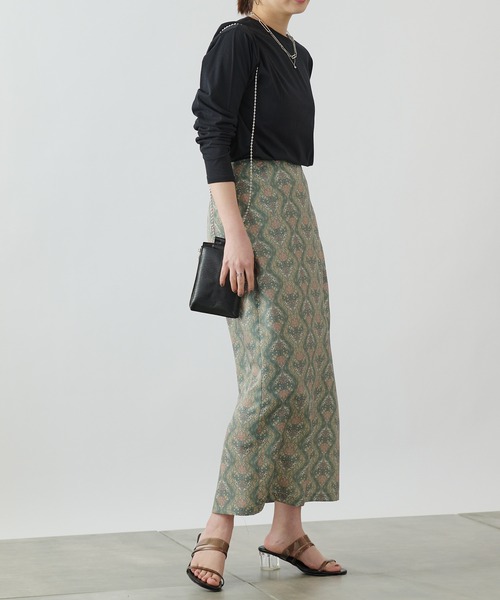 COLONY 2139（コロニートゥーワンスリーナイン）の「ダマスク柄ハイウエストタイトスカート（スカート・レディース・ミント/チャコールグレー・FREE）」の11枚目の写真