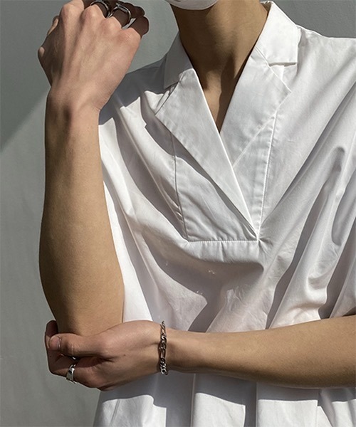 WESTBOY(ウエストボーイ)の「【COLN】Open-collar Pullover Shirt in Cotton CLN21S03TP(シャツ/ブラウス・メンズ・ホワイト・S/M/L/XL)」の3枚目の写真