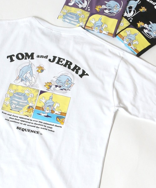 Tom&Jerry(トムアンドジェリー)の「Tom&Jerry/ トムとジェリー コミック イラスト サークルロゴ ワンポイント バックプリントTシャツ(Tシャツ/カットソー・レディース・ホワイト系その他/ブラック系その他/グレー系その他/ベージュ系その他/ホワイト系その他2/ブラック系その他2/パープル系その他/ホワイト系その他3/ホワイト系その他4/グレー系その他2/ホワイト系その他5/ブラック系その他3/パープル系その他2/ホワイト/ホワイト系/チャコールグレー/サックスブルー/ホワイト系1/ホワイト系その他6/ベージュ系その他2/ホワイト系その他7/ライトブルー・M/L)」の7枚目の写真