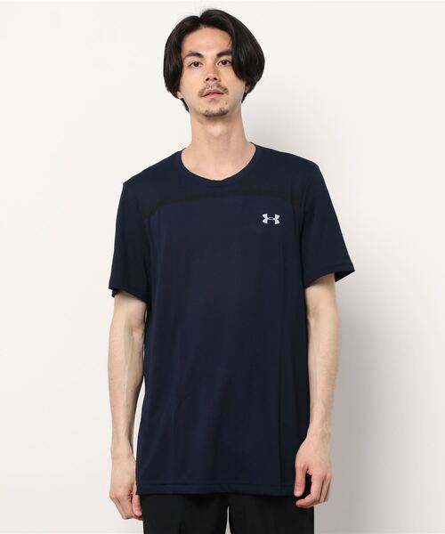 UNDER ARMOUR(アンダーアーマー)の「UAシームレス ショートスリーブ(トレーニング/メンズ)(Tシャツ/カットソー・メンズ・ネイビー/ブラック・XL/MD/LG/XXL/SM)」の2枚目の写真