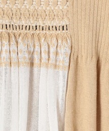 マメクロゴウチ カーテンモチーフニットベスト レース ノースリーブ ニット 黒 ESTNATION（エストネーション）の「MAME KUROGOUCHI / カーテン