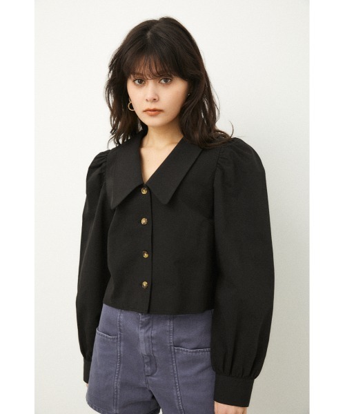 LAGUA GEM（ラグアジェム）の「BIG COLLAR TOPS（シャツ/ブラウス・レディース・ホワイト/ライム/ブラック・MEDIUM/SMALL）」の2枚目の写真