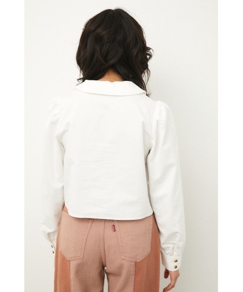 LAGUA GEM（ラグアジェム）の「BIG COLLAR TOPS（シャツ/ブラウス・レディース・ホワイト/ライム/ブラック・MEDIUM/SMALL）」の7枚目の写真