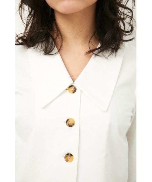 LAGUA GEM（ラグアジェム）の「BIG COLLAR TOPS（シャツ/ブラウス・レディース・ホワイト/ライム/ブラック・MEDIUM/SMALL）」の4枚目の写真