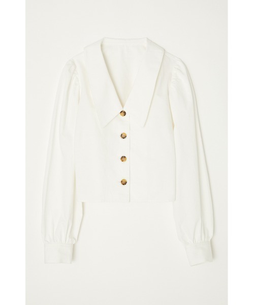 LAGUA GEM（ラグアジェム）の「BIG COLLAR TOPS（シャツ/ブラウス・レディース・ホワイト/ライム/ブラック・MEDIUM/SMALL）」の20枚目の写真