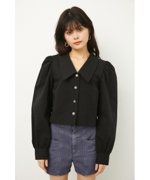 LAGUA GEM（ラグアジェム）の「BIG COLLAR TOPS（シャツ/ブラウス・レディース・ホワイト/ライム/ブラック・MEDIUM/SMALL）」の11枚目の写真