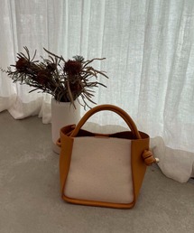 【web限定】キャンバス×PU切替ハンドBAG