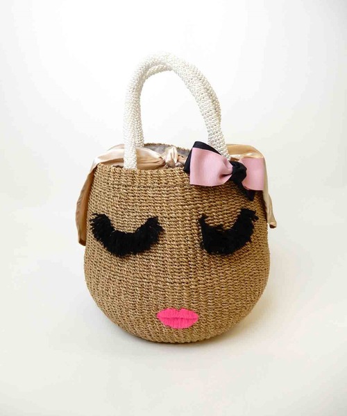 a-jolie（アジョリー）の「a-jolie アイラッシュちゃんカゴバッグ（かごバッグ・レディース・ライトベージュ/ベージュ・FREE）」の2枚目の写真