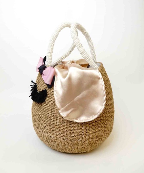 a-jolie（アジョリー）の「a-jolie アイラッシュちゃんカゴバッグ（かごバッグ・レディース・ライトベージュ/ベージュ・FREE）」の15枚目の写真