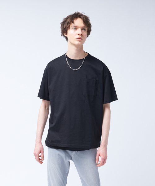 MYSELF ABAHOUSE(マイセルフアバハウス)の「【MYSELF ABAHOUSE】シルケット ルーズ Tシャツ(Tシャツ/カットソー・メンズ・ダークグリーン/ブラウン/グレイッシュベージュ/ネイビー/ホワイト/ブラック/ブルー・44/48/46)」の1枚目の写真