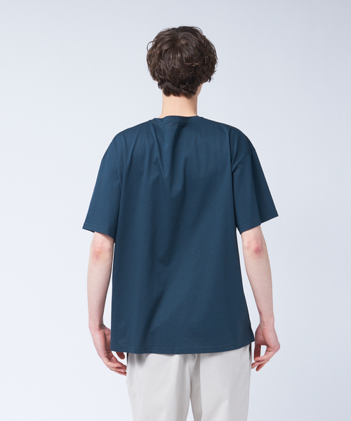 MYSELF ABAHOUSE(マイセルフアバハウス)の「【MYSELF ABAHOUSE】シルケット ルーズ Tシャツ(Tシャツ/カットソー・メンズ・ダークグリーン/ブラウン/グレイッシュベージュ/ネイビー/ホワイト/ブラック/ブルー・44/48/46)」の13枚目の写真