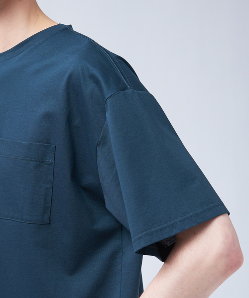 MYSELF ABAHOUSE(マイセルフアバハウス)の「【MYSELF ABAHOUSE】シルケット ルーズ Tシャツ(Tシャツ/カットソー・メンズ・ダークグリーン/ブラウン/グレイッシュベージュ/ネイビー/ホワイト/ブラック/ブルー・44/48/46)」の16枚目の写真