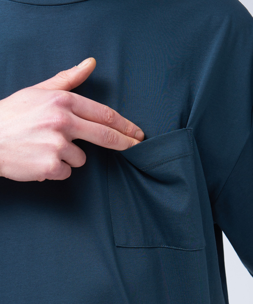 MYSELF ABAHOUSE(マイセルフアバハウス)の「【MYSELF ABAHOUSE】シルケット ルーズ Tシャツ(Tシャツ/カットソー・メンズ・ダークグリーン/ブラウン/グレイッシュベージュ/ネイビー/ホワイト/ブラック/ブルー・44/48/46)」の17枚目の写真