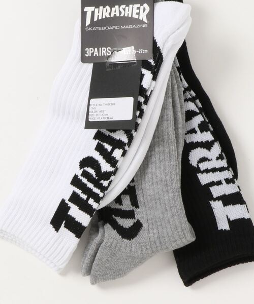 THRASHER（スラッシャー）の「MAG CREW SOCKS 3Pack/スラッシャー3パックソックス(靴下）（ソックス/靴下・メンズ・ホワイト/ブラック/グレー/その他・FREE）」の6枚目の写真