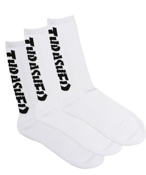 THRASHER（スラッシャー）の「MAG CREW SOCKS 3Pack/スラッシャー3パックソックス(靴下）（ソックス/靴下・メンズ・ホワイト/ブラック/グレー/その他・FREE）」の2枚目の写真