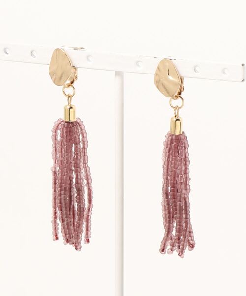 ROPE' PICNIC（ロペピクニック）の「マットビーズタッセルイヤリング（イヤリング・レディース・オレンジ系その他/オフホワイト/ダークパープル・FREE）」の11枚目の写真