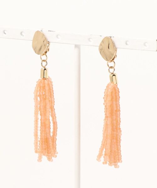 ROPE' PICNIC（ロペピクニック）の「マットビーズタッセルイヤリング（イヤリング・レディース・オレンジ系その他/オフホワイト/ダークパープル・FREE）」の12枚目の写真