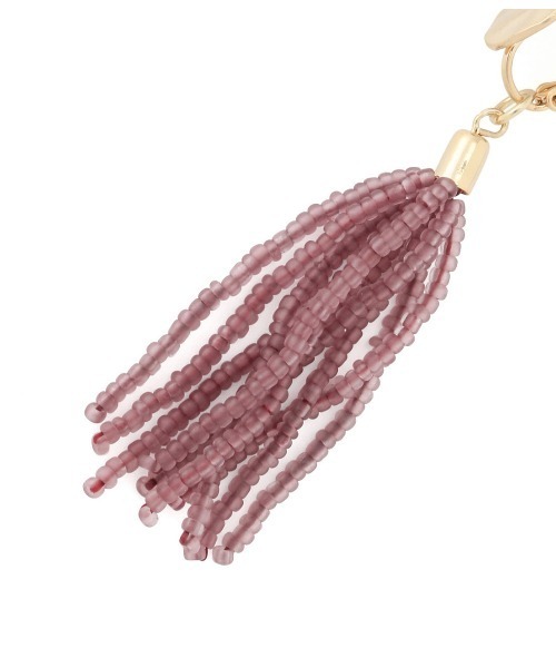 ROPE' PICNIC（ロペピクニック）の「マットビーズタッセルイヤリング（イヤリング・レディース・オレンジ系その他/オフホワイト/ダークパープル・FREE）」の5枚目の写真