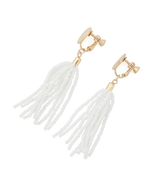 ROPE' PICNIC（ロペピクニック）の「マットビーズタッセルイヤリング（イヤリング・レディース・オレンジ系その他/オフホワイト/ダークパープル・FREE）」の9枚目の写真