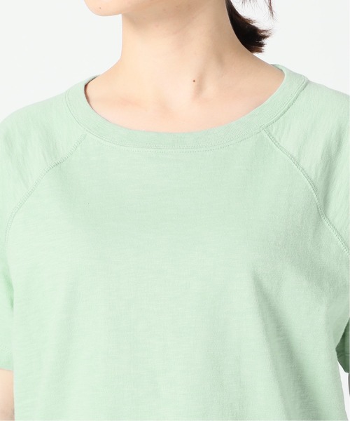 SLOBE IENA(スローブイエナ)の「スラブ天竺ラグランTシャツ【手洗い可能】◆(Tシャツ/カットソー・レディース・カーキ/ブラック/ホワイト/サックスブルー・FREE)」の12枚目の写真