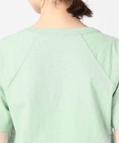 SLOBE IENA(スローブイエナ)の「スラブ天竺ラグランTシャツ【手洗い可能】◆(Tシャツ/カットソー・レディース・カーキ/ブラック/ホワイト/サックスブルー・FREE)」の13枚目の写真