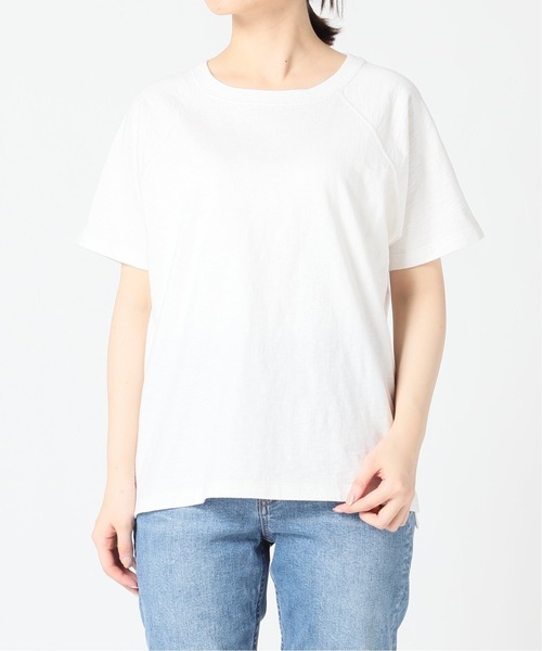 SLOBE IENA(スローブイエナ)の「スラブ天竺ラグランTシャツ【手洗い可能】◆(Tシャツ/カットソー・レディース・カーキ/ブラック/ホワイト/サックスブルー・FREE)」の20枚目の写真