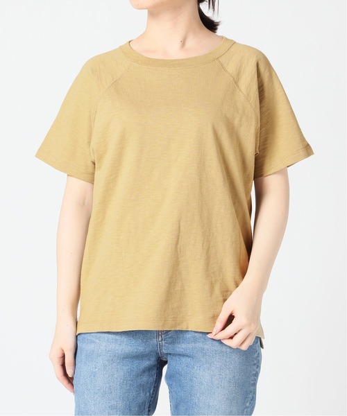 SLOBE IENA(スローブイエナ)の「スラブ天竺ラグランTシャツ【手洗い可能】◆(Tシャツ/カットソー・レディース・カーキ/ブラック/ホワイト/サックスブルー・FREE)」の22枚目の写真