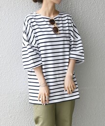 SHIPS any | SHIPS any: マリンボーダー ドルマン ボートネック  ユニセックス Tシャツ◇(Tシャツ/カットソー)