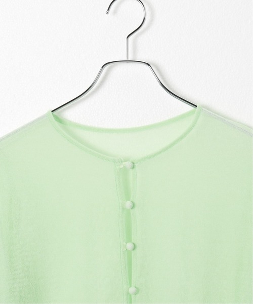 ROCKET x LUNCH（ロケットアンドランチ）の「【ROCKET * LUNCH/ロケット ランチ】シースルーニットカーディガン（ニット/セーター・レディース・ブラック/アーミー・SMALL）」の3枚目の写真