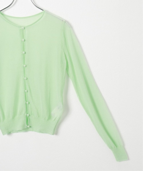 ROCKET x LUNCH（ロケットアンドランチ）の「【ROCKET * LUNCH/ロケット ランチ】シースルーニットカーディガン（ニット/セーター・レディース・ブラック/アーミー・SMALL）」の6枚目の写真