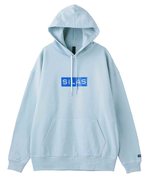 SILAS（サイラス）の「PRINT  BIG SWEAT HOODIE EMBOSSED LABEL LOGO（パーカー・メンズ・ネイビー/ブルー/ブラック/オフホワイト・SMALL/X-LARGE/MEDIUM/LARGE）」の4枚目の写真
