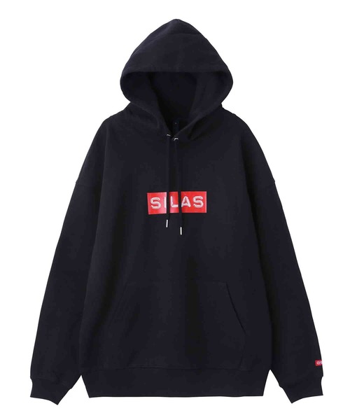 SILAS（サイラス）の「PRINT  BIG SWEAT HOODIE EMBOSSED LABEL LOGO（パーカー・メンズ・ネイビー/ブルー/ブラック/オフホワイト・SMALL/X-LARGE/MEDIUM/LARGE）」の3枚目の写真