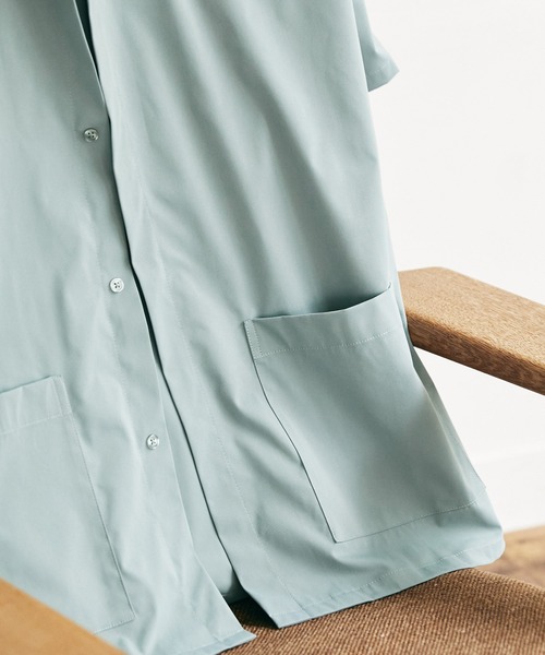 nowm(ノウム)の「【nowm】LOOSE BOX SLIT W-POCKET S/S OPEN COLLAR SHIRT/ ルーズ ダブルポケット オープンカラーシャツ(シャツ/ブラウス・メンズ・ライトブルー/グレイッシュベージュ・M/L)」の7枚目の写真