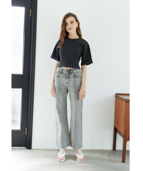 ALEXIA STAM(アリシアスタン)の「Back Open Ribbon Tee/バックリオープンリボンティー(Tシャツ/カットソー・レディース・チャコールグレー/モカ/オレンジ系その他・FREE)」の4枚目の写真