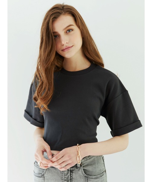 ALEXIA STAM(アリシアスタン)の「Back Open Ribbon Tee/バックリオープンリボンティー(Tシャツ/カットソー・レディース・チャコールグレー/モカ/オレンジ系その他・FREE)」の5枚目の写真