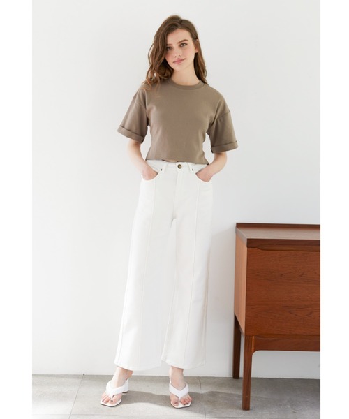 ALEXIA STAM(アリシアスタン)の「Back Open Ribbon Tee/バックリオープンリボンティー(Tシャツ/カットソー・レディース・チャコールグレー/モカ/オレンジ系その他・FREE)」の7枚目の写真