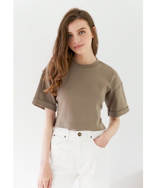 ALEXIA STAM(アリシアスタン)の「Back Open Ribbon Tee/バックリオープンリボンティー(Tシャツ/カットソー・レディース・チャコールグレー/モカ/オレンジ系その他・FREE)」の8枚目の写真