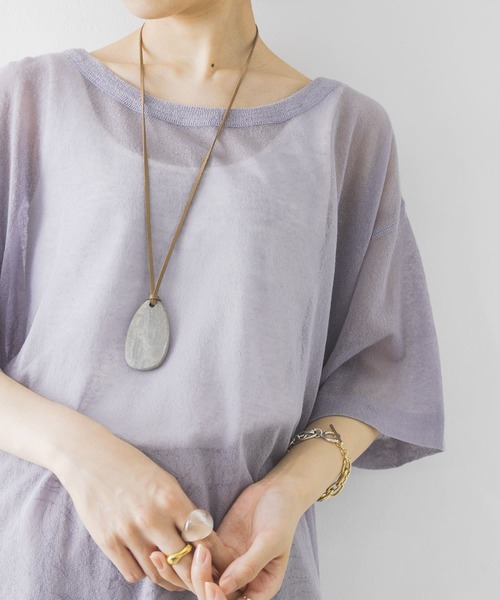 URBAN RESEARCH(アーバンリサーチ)の「ドロップネックレス(ネックレス・レディース・グレー/アイボリー・-)」の1枚目の写真
