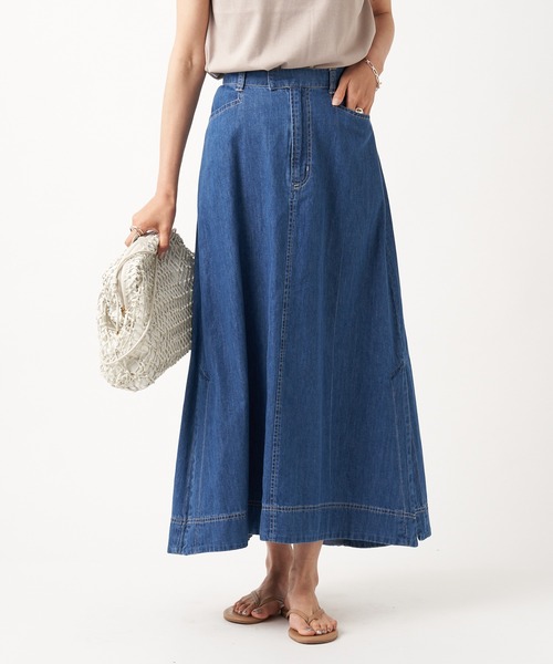 RIVE DROITE（リヴドロワ）の「デニム切替ロングスカート（デニムスカート・レディース・ネイビー/ブルー・FREE）」の17枚目の写真