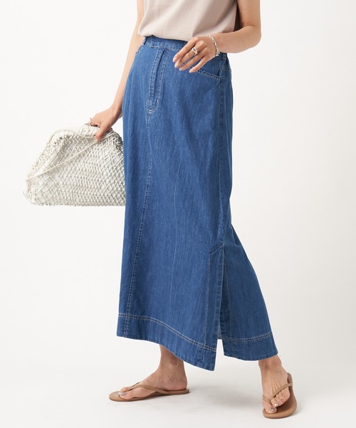 RIVE DROITE（リヴドロワ）の「デニム切替ロングスカート（デニムスカート・レディース・ネイビー/ブルー・FREE）」の18枚目の写真