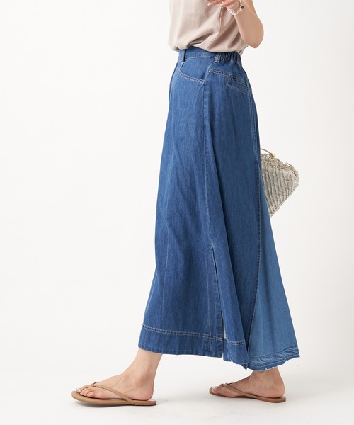 RIVE DROITE（リヴドロワ）の「デニム切替ロングスカート（デニムスカート・レディース・ネイビー/ブルー・FREE）」の19枚目の写真