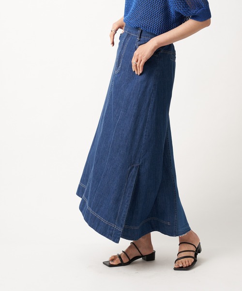 RIVE DROITE（リヴドロワ）の「デニム切替ロングスカート（デニムスカート・レディース・ネイビー/ブルー・FREE）」の9枚目の写真