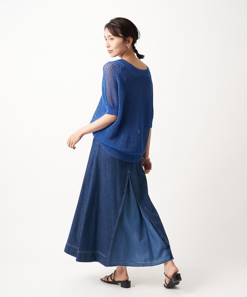 RIVE DROITE（リヴドロワ）の「デニム切替ロングスカート（デニムスカート・レディース・ネイビー/ブルー・FREE）」の12枚目の写真