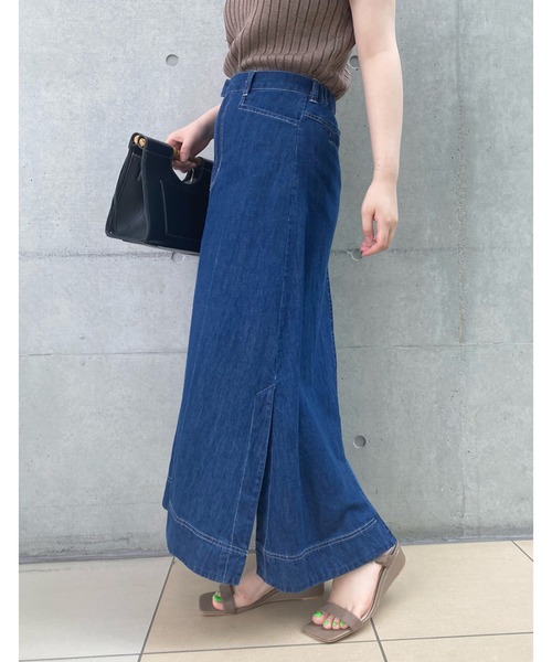 RIVE DROITE（リヴドロワ）の「デニム切替ロングスカート（デニムスカート・レディース・ネイビー/ブルー・FREE）」の6枚目の写真