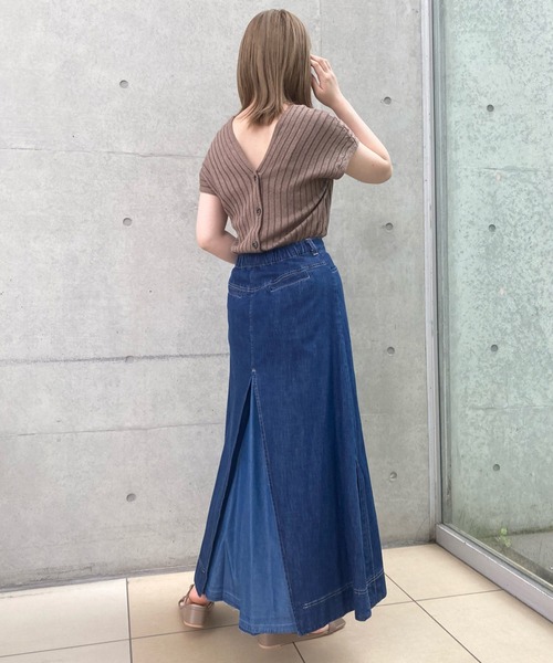 RIVE DROITE（リヴドロワ）の「デニム切替ロングスカート（デニムスカート・レディース・ネイビー/ブルー・FREE）」の8枚目の写真