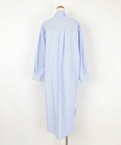 UR'S（ユアーズ）の「ｽﾄﾗｲﾌﾟﾛﾝｸﾞｼｬﾂﾜﾝﾋﾟｰｽ（シャツワンピース・レディース・ピンク/ブルー・F）」の12枚目の写真