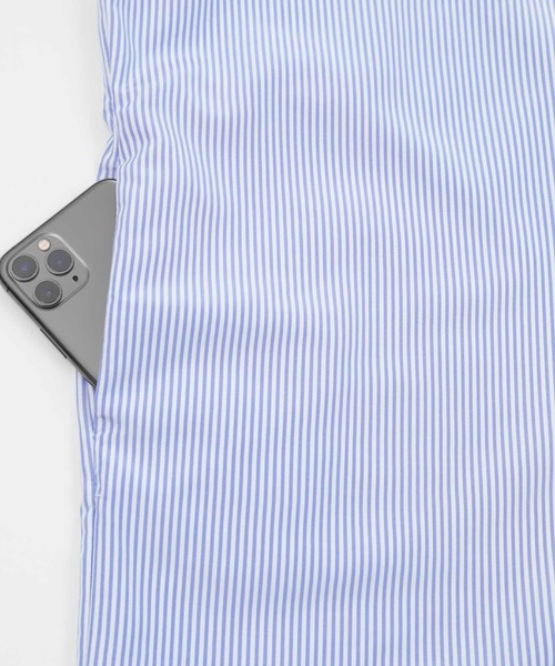 UR'S（ユアーズ）の「ｽﾄﾗｲﾌﾟﾛﾝｸﾞｼｬﾂﾜﾝﾋﾟｰｽ（シャツワンピース・レディース・ピンク/ブルー・F）」の15枚目の写真