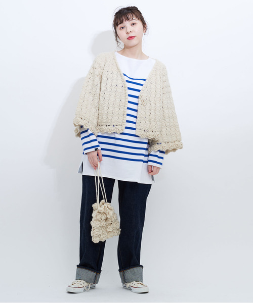 Dot＆Stripes CHILD WOMAN（ドットアンドストライプス　チャイルドウーマン）の「NHKギルボックスかぎ針 ショートカーディガン（カーディガン/ボレロ・レディース・アイボリー・FREE）」の11枚目の写真
