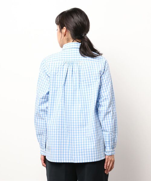 GRANDMA MAMA DAUGHTER（グランマママドーター）の「∴【GRANDMA MAMA DAUGHTER / グランママドーター】ラウンドカラーハーフブランケットシャツ　GS2012561（シャツ/ブラウス・レディース・サックスブルー/ブラック/ネイビー・0）」の5枚目の写真